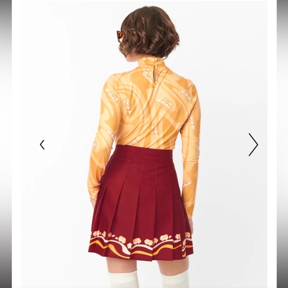 Scooby Doo x Smak Parlour Mystery Machine Border Mini Skirt, Maroon, M/6-8, NWT - Picture 6 of 7